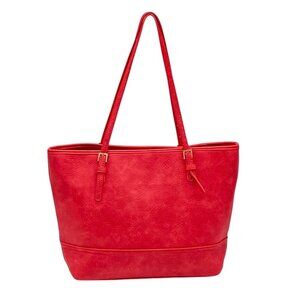 Urban Expressions Red Faux Leather Tote Bag & Pouch
